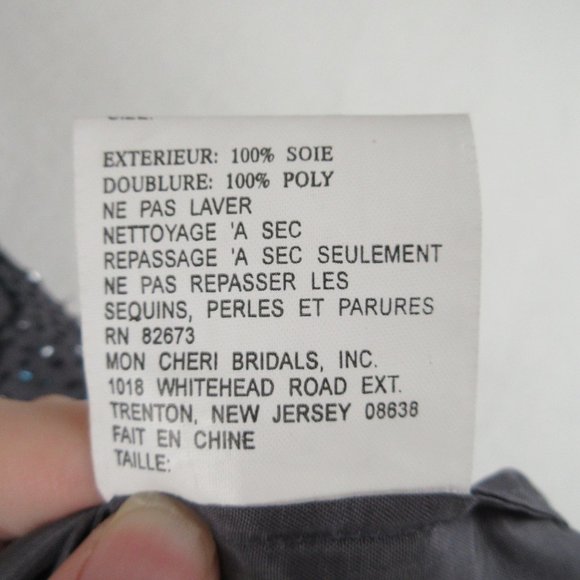 Gala by Mon Cheri Floral Beaded Mini Dress Size 8 Spaghetti Straps Purple - Picture 6 of 13